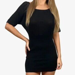 Free People Black Mini Sweater 90s Y2K Vibe Dress (.02-020)